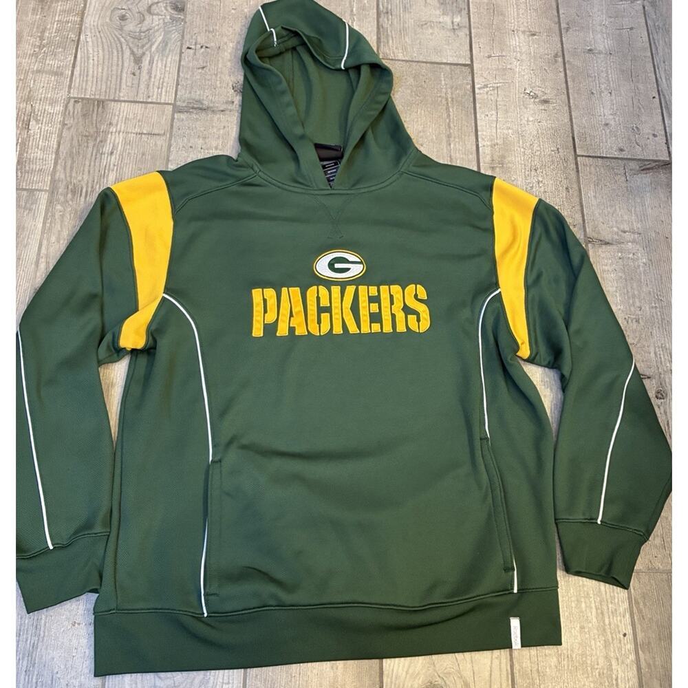 Green Bay Packers NFL Hoodie Men’s Medium Reebok Team Pullover Logo Fan Gear